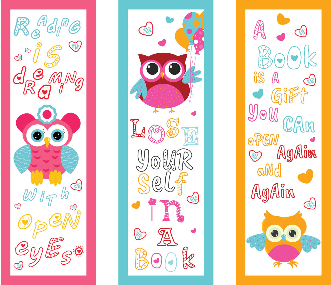 Cute Owl printable bookmarks