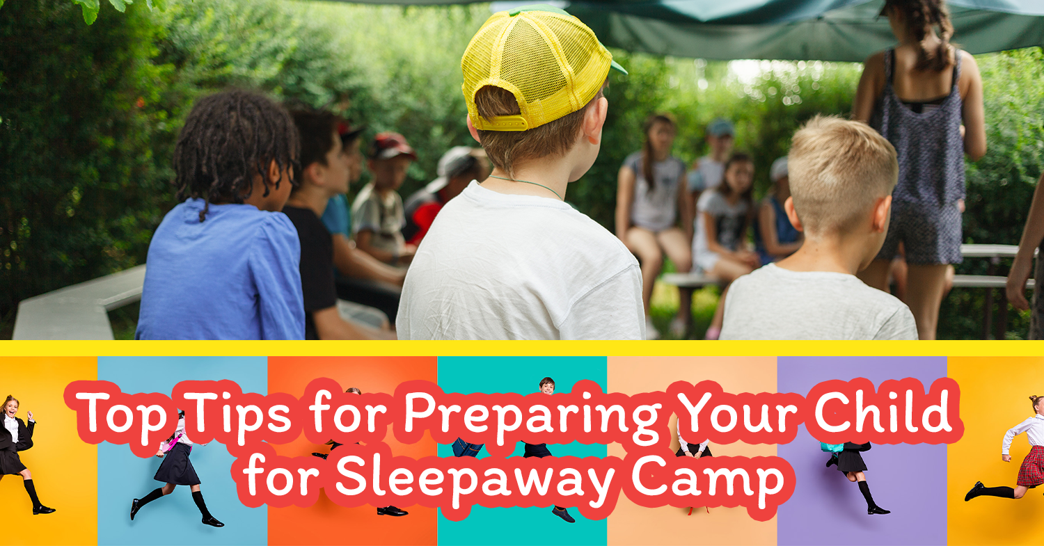 A group of kids listening to a camp counselor talk at a sleepaway camp.