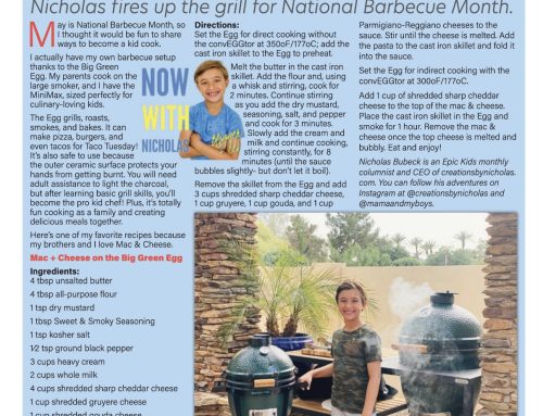 Junior Chef: Nicholas fires up the grill for National Barbecue Month.