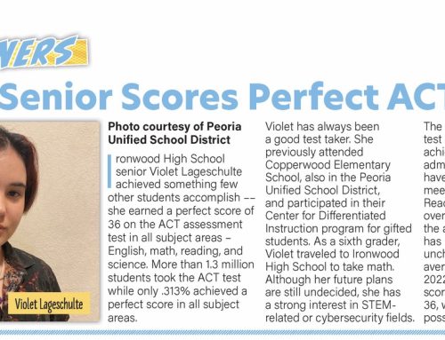 Peoria Senior Scores Perfect ACT Score