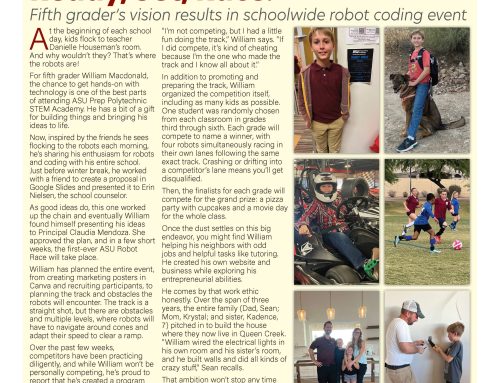 Ready, Set, Race! Fifth Grader’s Vision Results in Schoolwide Robot Coding Event