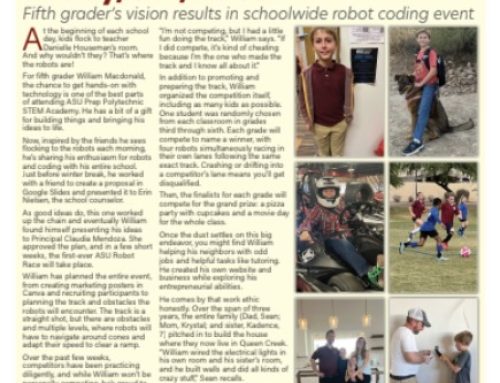 Ready, Set, Race! Fifth Grader’s Vision Results in Schoolwide Robot Coding Event