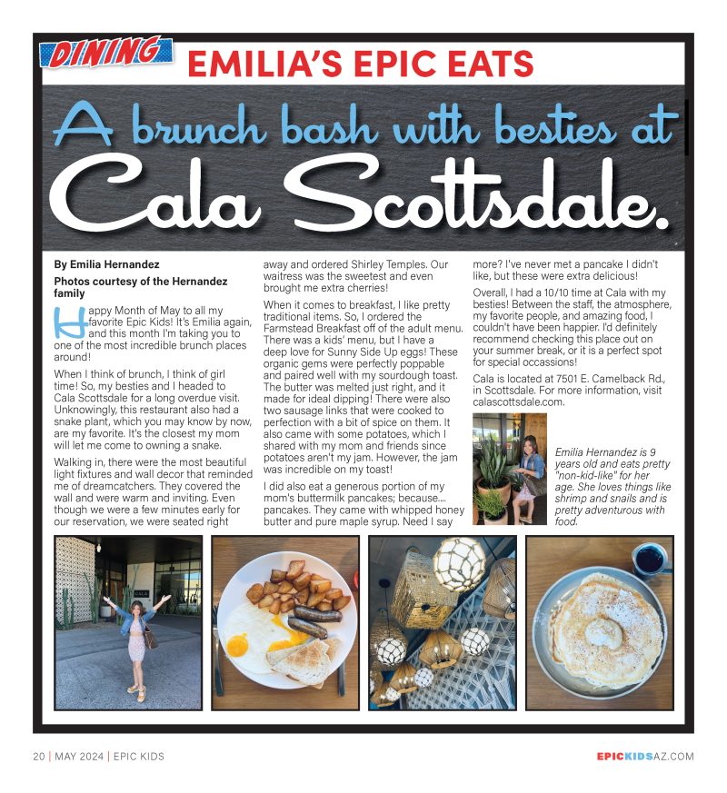 Emilia’s Epic Eats: A brunch bash with besties at Cala Scottsdale ...